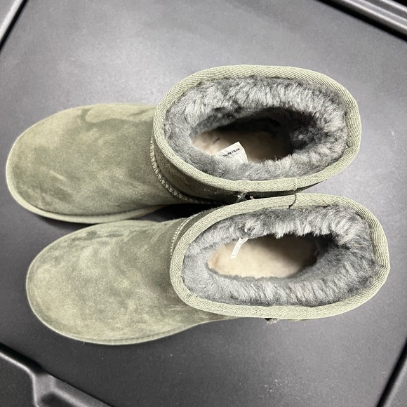 UGG Olive Green Suede Slip-On Boots - Picture 3 of 7